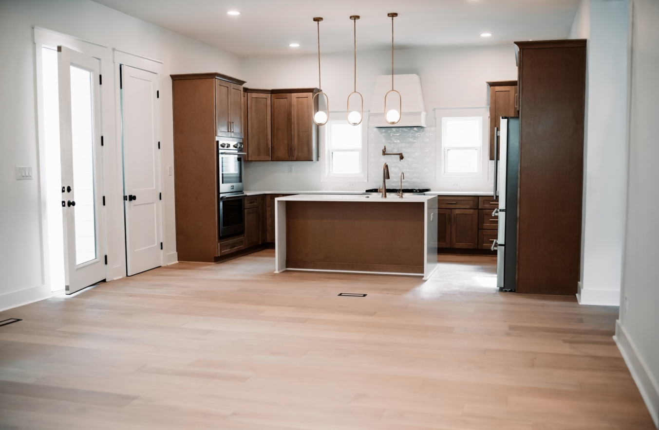 Open-concept kitchen with custom cabinetry